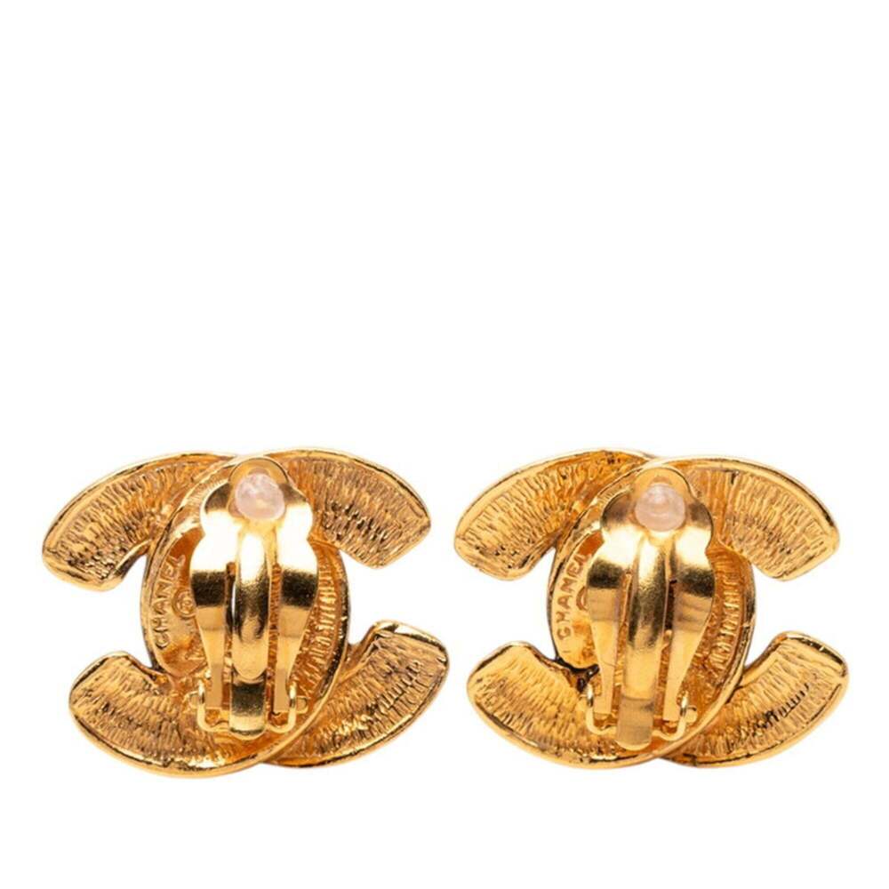 CHANEL Gold Logo Earrings - Picture 2 of 3